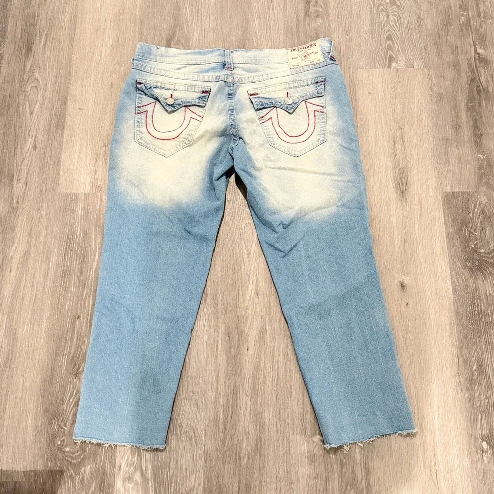 True Religion Ricky Flap Relaxed Straight Big T Straight Jeans Light Blue 36